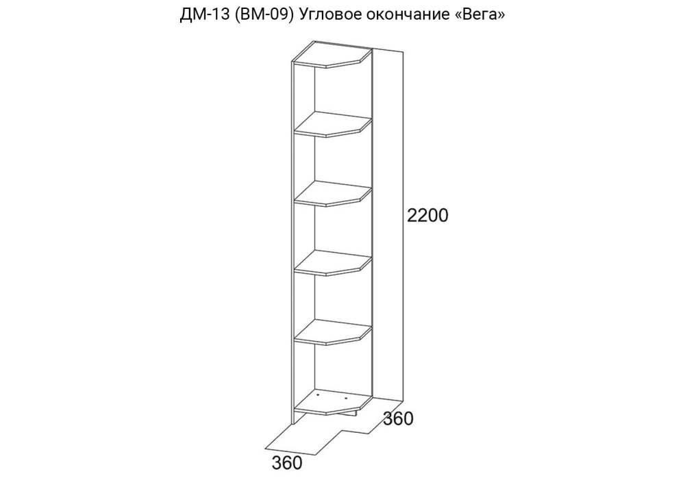 Угловое окончание ВМ-09/ДМ-13 «Вега» Сосна Карелия