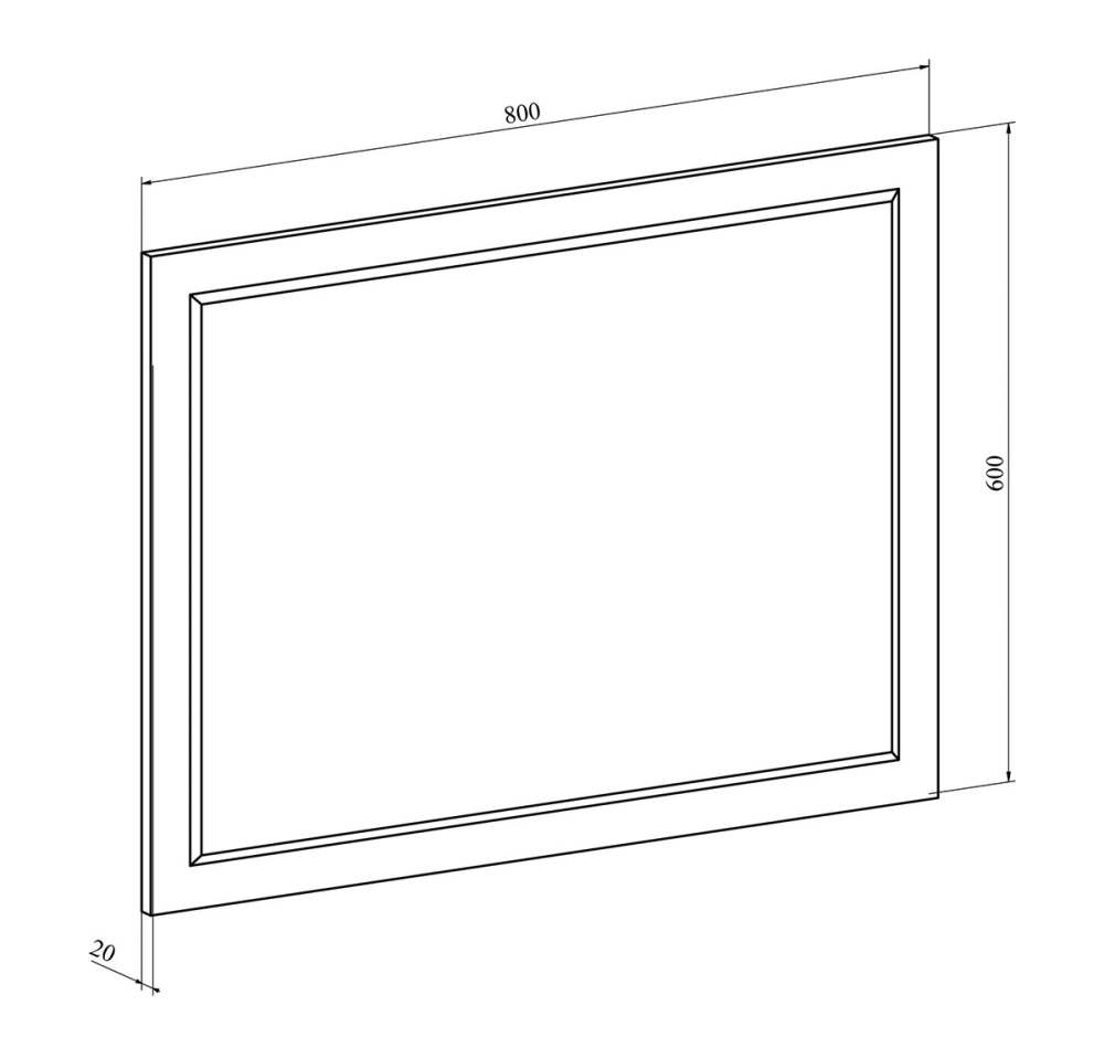 Зеркало  800х600х20 «Виктория» ВИ-18 Северное дерево светлое