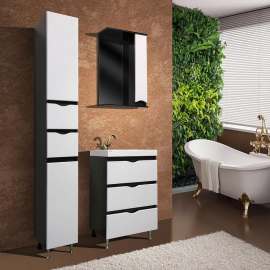 Модульная мебель для ванной «Токио» Венге/Белый